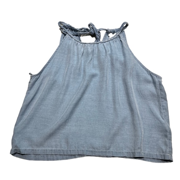 Joie Braided Tie Back Chambray Halter Top Size Medium - Picture 1 of 3
